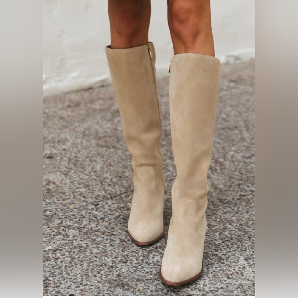 Vince Camuto VC-Parnela High Suede Knee High Boot Size 8.5 Color Tortilla - Picture 6 of 15